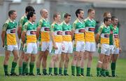 26 June 2010; The Offaly team stand for a minute's silence before the game in memory of the late Lieutenant General Dermot Earley. GAA Football All-Ireland Senior Championship Qualifier Round 1, Offaly v Clare, O'Connor Park, Tullamore, Co. Offaly. Picture credit: Brendan Moran / SPORTSFILE