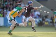 26 June 2010; Damien Hayes, Galway, in action against Paul Cleary, Offaly. Leinster GAA Hurling Senior Championship Semi-Final Replay, Galway v Offaly, O'Moore Park, Portlaoise, Co. Laois. Picture credit: Brendan Moran / SPORTSFILE