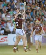 26 June 2010; Joe Brady, Offaly, breaks his hurley in a clash with Tony Og Regan, Galway. Leinster GAA Hurling Senior Championship Semi-Final Replay, Galway v Offaly, O'Moore Park, Portlaoise, Co. Laois. Picture credit: Brendan Moran / SPORTSFILE