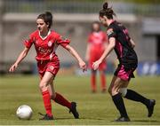 22 May 2016; Leanne Kiernan of Shelbourne Ladies in action against Lauren Dwyer of Wexford Youth WFC during the Continental Tyres Women's National League Replay at Tallaght Stadium, Tallaght, Co. Dublin. Photo by David Maher/Sportsfile