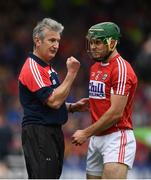 22 May 2016; Cork manager Kieran Kingston, left, with Christopher Joyce of Cork during the Munster GAA Hurling Senior Championship Quarter-Final match between Tipperary and Cork at Semple Stadium in Thurles, Co. Tipperary. Photo by Stephen McCarthy/Sportsfile