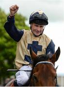 22 May 2016; Jockey Pat Smullen celebrates after Fascinating Rock won the Tattersalls Gold Cup at the Curragh Racecourse, Curragh, Co. Kildare. Photo by Brendan Moran/Sportsfile