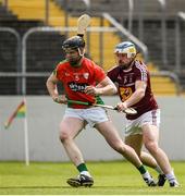 22 May 2016; Richard Kelly of Carlow in action against Brendan Murtagh of Westmeath during the Leinster GAA Hurling Championship Qualifier, Round 3, at Netwatch Cullen Park, Carlow.  Photo by Sam Barnes/Sportsfile