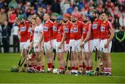 22 May 2016; The Cork team stand together for the national anthem prior to the Munster GAA Hurling Senior Championship Quarter-Final match between Tipperary and Cork at Semple Stadium in Thurles, Co. Tipperary. Photo by Dáire Brennan/SPORTSFILE