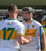 22 May 2016; Shane Dooley of Offaly shakes hands with team-mate Seán Cleary after the Leinster GAA Hurling Championship Qualifier, Round 3, between Offaly and Kerry at O'Connor Park, Tullamore, Co. Offaly.  Photo by Piaras Ó Mídheach/Sportsfile