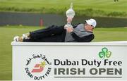 22 May 2016; Rory McIlroy of Northern Ireland celebrates with the trophy after winning the Dubai Duty Free Irish Open Golf Championship at The K Club in Straffan, Co. Kildare. Matt Browne/Sportsfile