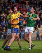 22 May 2016; John McManus of Roscommon and Darren Sweeney of Leitrim tussle, which led to Darren Sweeney being shown a red card during the Connacht GAA Football Senior Championship Quarter-Final between Leitrim and Roscommon at Páirc Seán Mac Diarmada in Carrick-on-Shannon, Co. Leitrim. Photo by Ramsey Cardy/Sportsfile