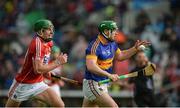22 May 2016; John O'Dwyer of Tipperary in action against Aidan Walsh of Cork during the Munster GAA Hurling Senior Championship Quarter-Final match between Tipperary and Cork at Semple Stadium in Thurles, Co. Tipperary. Photo by Dáire Brennan/SPORTSFILE