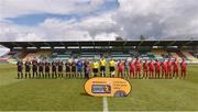 22 May 2016; The two teams of Wexford Youth WFC and Shelbourne Ladies line out for the start of the Continental Tyres Women's National League Replay at Tallaght Stadium, Tallaght, Co. Dublin. Photo by David Maher/Sportsfile