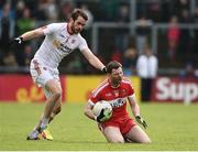 22 May 2016; Gerard O'Kane of Derry in action against Ronan McNamee of Tyrone during the Ulster GAA Football Senior Championship, Quarter-Final between Derry and Tyrone at Celtic Park, Derry. Photo by Oliver McVeigh/Sportsfile