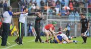 22 May 2016; Cathal Barrett of Tipperary tussles with Daniel Kearney, left, and Bill Cooper of Cork during the Munster GAA Hurling Senior Championship Quarter-Final match between Tipperary and Cork at Semple Stadium in Thurles, Co. Tipperary. Photo by Stephen McCarthy/Sportsfile