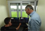 22 May 2016; Hawk-Eye Official Dickie Murphy watches on as the technology is put to use in Semple Stadium during the Munster GAA Hurling Senior Championship Quarter-Final match between Tipperary and Cork at Semple Stadium in Thurles, Co. Tipperary. Photo by Stephen McCarthy/Sportsfile