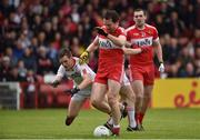 22 May 2016; James Kielt of Derry in action against Niall Sludden of Tyrone during the Ulster GAA Football Senior Championship, Quarter-Final, at Celtic Park, Derry.  Photo by Sportsfile