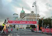22 May 2016; A general view of the start gantry ahead of the 2016 Virgin Media Night Run in Dublin City Centre, Dublin. Photo by Seb Daly/Sportsfile
