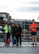 22 May 2016; Runners prepare outside of the CHQ building ahead of the 2016 Virgin Media Night Run in Dublin City Centre, Dublin. Photo by Seb Daly/Sportsfile