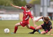 22 May 2016; Dearbhaile Beirne of Shelbourne Ladies in action against Linda Douglas of Wexford Youth WFC during the Continental Tyres Women's National League Replay at Tallaght Stadium, Tallaght, Co. Dublin. Photo by David Maher/Sportsfile