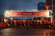 22 May 2016; Runners in the second wave start the 2016 Virgin Media Night Run in Dublin City Centre, Dublin. Photo by Seb Daly/Sportsfile