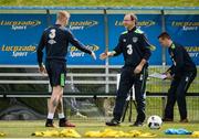 23 May 2016; Martin O'Neill, Manager of the Republic of Ireland, greets James McClean during squad training in the National Sports Campus, Abbotstown, Dublin. Photo by David Maher/Sportsfile