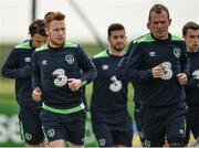 23 May 2016; Stephen Quinn and Glenn Whelan of the Republic of Ireland during squad training in the National Sports Campus, Abbotstown, Dublin. Photo by David Maher/Sportsfile