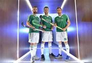 30 May 2016; The Irish Men’s Hockey team has launched a major fundraising drive ahead of the Rio Olympics, and the Ballsbridge énergie fitness club is among the first to put their weight behind the international side. Ballsbridge énergie is to sponsor the upcoming Korea Match Series in Dublin, four exciting international home-fixtures that are part of a number of match series the Green Machine has lined up in preparation for the Rio Olympics. The Korea series opener is on Tuesday May 31st and all matches will be played in the Merrion Fleet Arena, Rathdown School, Dublin. The second match is on Thursday evening with afternoon fixtures scheduled for both Saturday 4th and Sunday 5th June, the bank holiday weekend. Pictured at the announcement were Hockey players Alan Sothern, left, Kyle Good, and Shane O'Donoghue, right. Energie Fitness Gym, The Oval, Dublin. Photo by Sportsfile