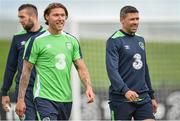 23 May 2016; Jeff Henderick and Jonathan Walters of Republic of Ireland during squad training in the National Sports Campus, Abbotstown, Dublin. Photo by David Maher/Sportsfile