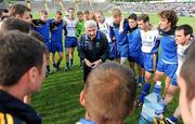 26 June 2010; Wicklow manager Mick O'Dwyer talks to his team before the game. GAA Football All-Ireland Senior Championship Qualifier Round 1, Cavan v Wicklow, Kingspan Breffni Park, Cavan. Picture credit: Oliver McVeigh / SPORTSFILE