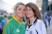27 June 2010; Meath supporter Alannah McGuinness, left, from Clonaney, Co. Meath, with her friend Rebecca Noone, from Dublin, at the Leinster GAA Football Senior Championship Semi-Finals, Croke Park, Dublin. Picture credit: Brendan Moran / SPORTSFILE