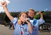 27 June 2010; Dublin supporters Jack Kavanagh, aged 7, left, and Ben Fallons, aged 4, from Donabate at the Leinster GAA Football Senior Championship Semi-Finals, Croke Park, Dublin. Photo by Sportsfile