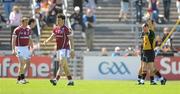 27 June 2010; Sean Armstrong, Galway, is sent off by referee David Coldrick. Connacht GAA Football Senior Championship Semi-Final, Galway v Sligo, Pearse Stadium, Galway. Picture credit: Ray Ryan / SPORTSFILE