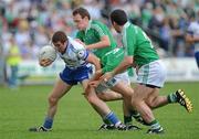 27 June 2010; Tommy Freeman, Monaghan, in action against James Sherry, Niall Bogue and Daniel Ward, Fermanagh. Ulster GAA Football Senior Championship Semi-Final, Fermanagh v Monaghan, Kingspan Breffni Park, Cavan. Picture credit: Oliver McVeigh / SPORTSFILE