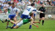 27 June 2010; Tommy McElroy, Fermanagh, in action against Conor McManus, Monaghan. Ulster GAA Football Senior Championship Semi-Final, Fermanagh v Monaghan, Kingspan Breffni Park, Cavan. Picture credit: Oliver McVeigh / SPORTSFILE