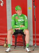 27 June 2010; Matt Brammeier, An Post Sean Kelly Team, waits for the awards ceremony after victory in the Senior Men's Road Race. Elite Men's Road Race National Championships, Sligo. Picture credit: Stephen McMahon / SPORTSFILE