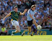 27 June 2010; Cian Ward, Meath, shoots past Michael Fitzsimons, Dublin, to score his side's second goal. Leinster GAA Football Senior Championship Semi-Final, Meath v Dublin, Croke Park, Dublin. Picture credit: Ray McManus / SPORTSFILE