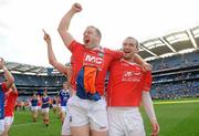 27 June 2010; Aaron Hoey, left, and captain Paddy Keenan, Louth, celebrate at the end of the game. Leinster GAA Football Senior Championship Semi-Final, Westmeath v Louth, Croke Park, Dublin. Photo by Sportsfile