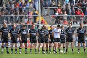 27 June 2010; The Sligo team stand together for a minute's silence to honour the career of the late Roscommon player Dermot Earley. Connacht GAA Football Senior Championship Semi-Final, Galway v Sligo, Pearse Stadium, Galway. Picture credit: Diarmuid Greene / SPORTSFILE