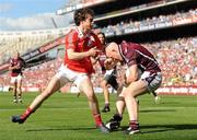 27 June 2010; Donal O'Donoghue, Westmeath, in action against Colm Judge, Louth. Leinster GAA Football Senior Championship Semi-Final, Westmeath v Louth, Croke Park, Dublin. Photo by Sportsfile