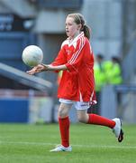 27 June 2010; Niamh Quigley, Louth, during the Half-time Go Games at the Leinster GAA Football Semi-Finals. Croke Park, Dublin. Picture credit: Brendan Moran / SPORTSFILE