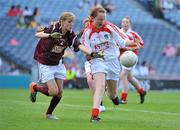 27 June 2010; Aisling McEnteggart, Louth, in action against Niamh Feeney, Westmeath, during the Half-time Go Games at the Leinster GAA Football Semi-Finals. Croke Park, Dublin. Picture credit: Brendan Moran / SPORTSFILE