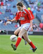 27 June 2010; Kayleigh Reilly, Louth, during the Half-time Go Games at the Leinster GAA Football Semi-Finals. Croke Park, Dublin. Picture credit: Brendan Moran / SPORTSFILE