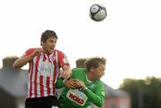 28 June 2010; Vincent Sweeney, Derry City, in action against Colm Tresson, Bray Wanderers. FAI Ford Cup Third Round Replay, Bray Wanderers v Derry City, Carlisle Grounds, Bray, Co. Wicklow. Photo by Sportsfile