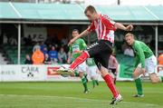 28 June 2010; Derry City's Darren Cassidy shoots to score his side's first goal. FAI Ford Cup Third Round Replay, Bray Wanderers v Derry City, Carlisle Grounds, Bray, Co. Wicklow. Photo by Sportsfile