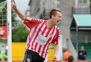 28 June 2010; Derry City's Darren Cassidy celebrates after scoring his side's first goal. FAI Ford Cup Third Round Replay, Bray Wanderers v Derry City, Carlisle Grounds, Bray, Co. Wicklow. Photo by Sportsfile