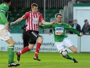 28 June 2010; James McClean, Derry City, in action against Daire Doyle, Bray Wanderers. FAI Ford Cup Third Round Replay, Bray Wanderers v Derry City, Carlisle Grounds, Bray, Co. Wicklow. Photo by Sportsfile