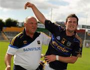 27 June 2010; Tipperary manager John Evans and Barry Crogan celebrate vicory. GAA Football All-Ireland Senior Championship Qualifier Round 1, Tipperary v Laois, Semple Stadium, Thurles, Co. Tipperary. Picture credit: Barry Cregg / SPORTSFILE