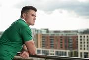23 May 2016; Jacob Stockdale of Ireland U20 during a press conference in PWC Head Office, Spencer Dock, Dublin. Photo by Sam Barnes/Sportsfile