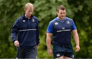 23 May 2016; Leinster head coach Leo Cullen, left, and Jack McGrath arrive for squad training at UCD in Dublin. Photo by Seb Daly/Sportsfile