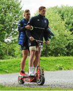 23 May 2016; Ian Madigan, left, and Jamie Heaslip of Leinster arrive ahead of squad training at UCD in Dublin. Photo by Seb Daly/Sportsfile