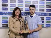 21 May 2016; Deirdre Ashe, Director of Liberty, presents Niall McMorrow of Dublin with the Man of the Match Award after the Leinster GAA Hurling Senior Championship Quarter-Final, Dublin v Wexford, at Croke Park, Dublin. Picture credit: Dáire Brennan / SPORTSFILE