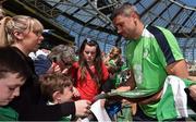 24 May 2016; Jonathan Walters of the Republic of Ireland signs autographs for supporters at the end of squad training in the Aviva Stadium, Lansdowne Road, Dublin. Photo by David Maher/Sportsfile