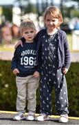 3 June 2016; Siblings Jordan, age 3, and Imogen Reid, age 5, from Leeds, England, ahead of the British Irish Chamber of Commerce Raceday in Leopardstown, Co. Dublin. Photo by Cody Glenn/Sportsfile